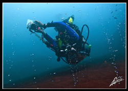 diving near an active VOLCANO! streams of warm bubbles co... by Adriano Trapani 
